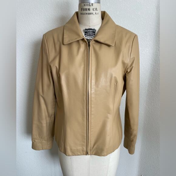 Preston & York Jackets & Blazers - Preston & York - Vintage Cream Leather Jacket size L